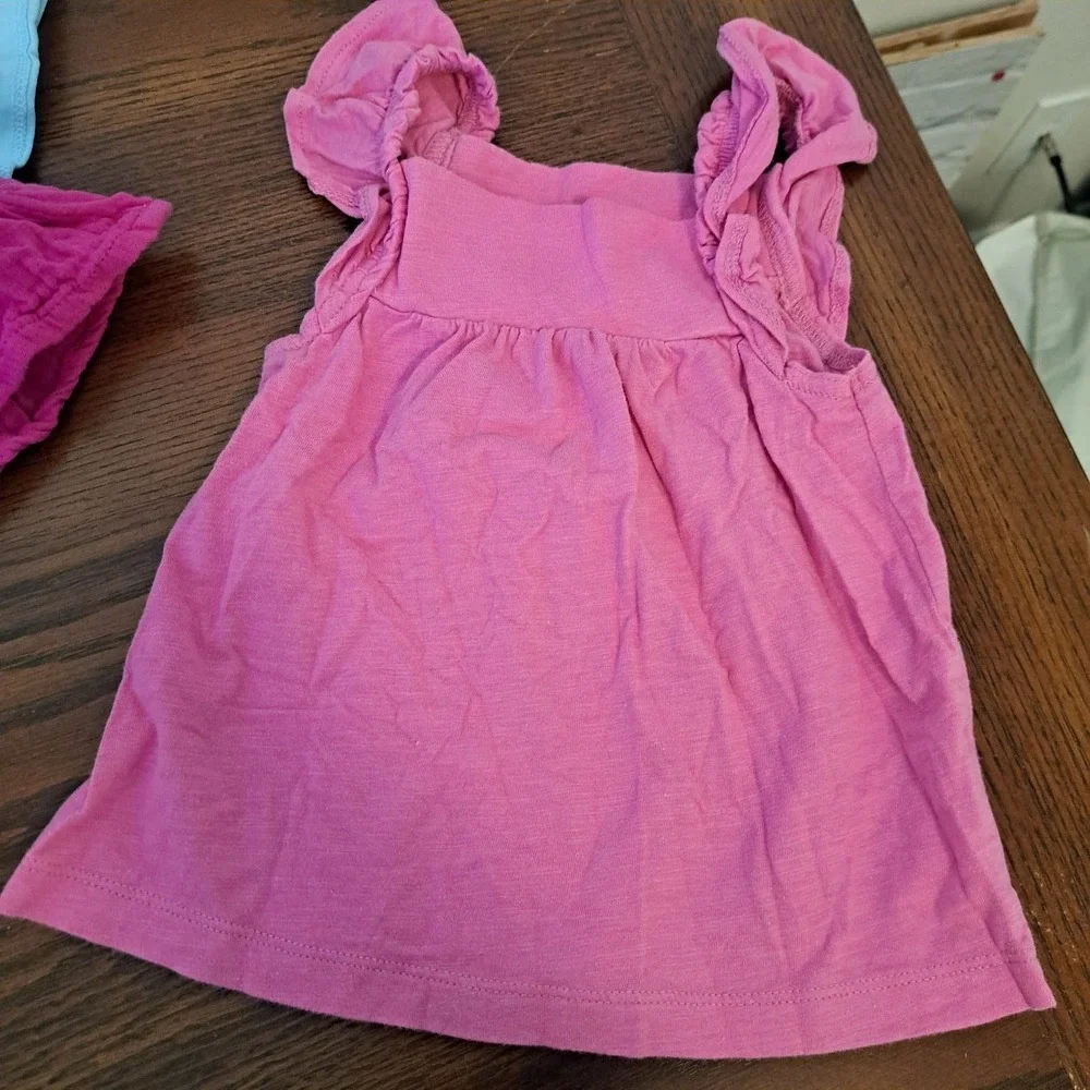 Lot 6 Old Navy Carters Toddler Girls Tops Tank Cami Ruffle Pink Blue 18M 2T